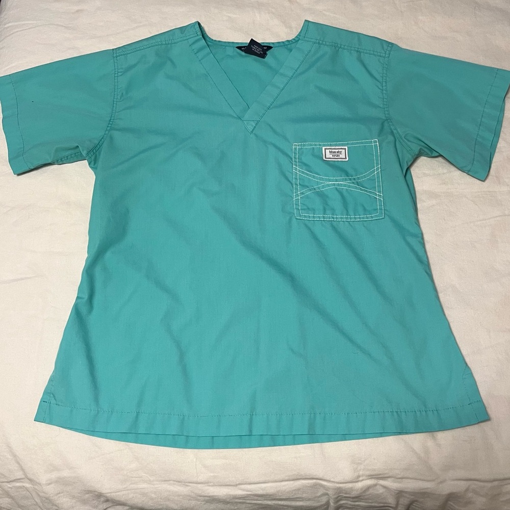 Blue Sky Scrub Top